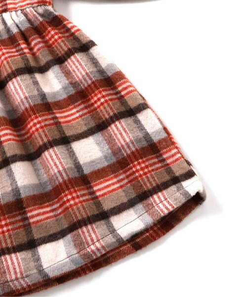 Seraph（セラフ）の「【リンク】シャギーチェックベストセットワンピース（ワンピース・キッズ・ブラウン/ネイビー・80/90/100/110/120/130/140）」の11枚目の写真