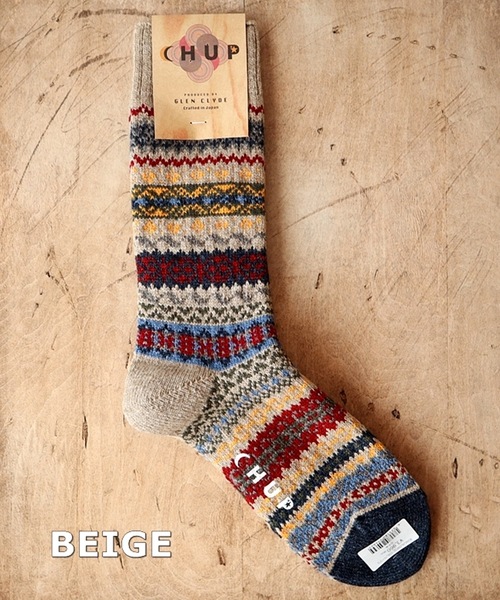CHUP（チュプ）の「CHUP(チュプ) "BUNGALOW(バンガロー)" ウールソックス　数量限定生産（ソックス/靴下・レディース・グレー/インディゴブルー/ベージュ/ライトグレー・MEDIUM/SMALL）」の3枚目の写真