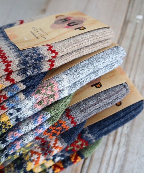 CHUP（チュプ）の「CHUP(チュプ) "BUNGALOW(バンガロー)" ウールソックス　数量限定生産（ソックス/靴下・レディース・グレー/インディゴブルー/ベージュ/ライトグレー・MEDIUM/SMALL）」の7枚目の写真