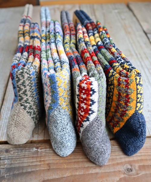 CHUP（チュプ）の「CHUP(チュプ) "BUNGALOW(バンガロー)" ウールソックス　数量限定生産（ソックス/靴下・レディース・グレー/インディゴブルー/ベージュ/ライトグレー・MEDIUM/SMALL）」の8枚目の写真