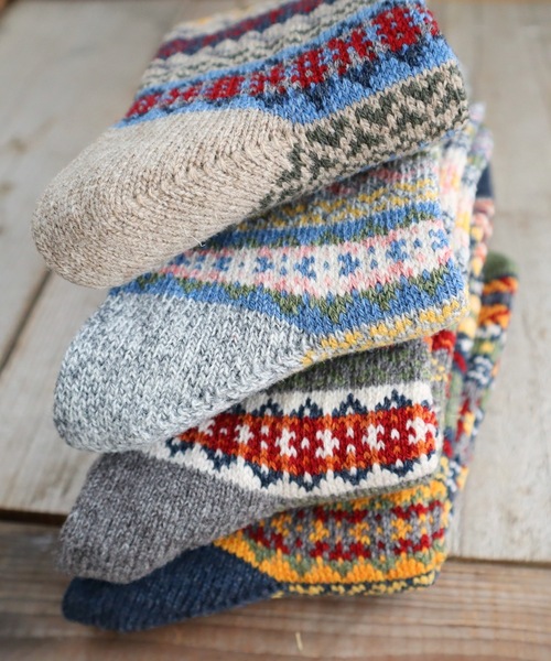 CHUP（チュプ）の「CHUP(チュプ) "BUNGALOW(バンガロー)" ウールソックス　数量限定生産（ソックス/靴下・レディース・グレー/インディゴブルー/ベージュ/ライトグレー・MEDIUM/SMALL）」の9枚目の写真