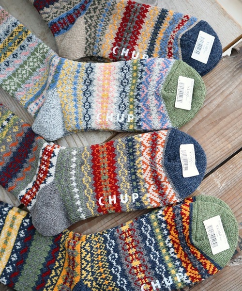 CHUP（チュプ）の「CHUP(チュプ) "BUNGALOW(バンガロー)" ウールソックス　数量限定生産（ソックス/靴下・レディース・グレー/インディゴブルー/ベージュ/ライトグレー・MEDIUM/SMALL）」の10枚目の写真