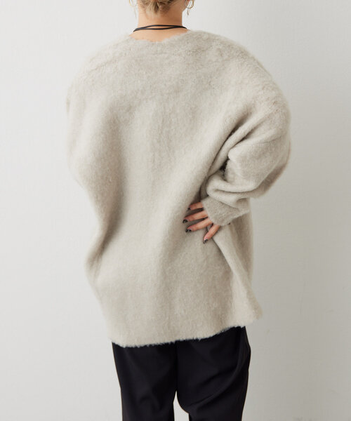 ear PAPILLONNER（イアパピヨネ）の「シャギーニットカーディガン【SUM1 STYLE(スミスタイル)】（カーディガン/ボレロ・レディース・ホワイト/ブルー系その他/グレー・FREE）」の7枚目の写真