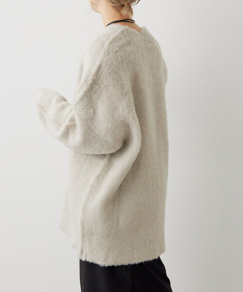 ear PAPILLONNER（イアパピヨネ）の「シャギーニットカーディガン【SUM1 STYLE(スミスタイル)】（カーディガン/ボレロ・レディース・ホワイト/ブルー系その他/グレー・FREE）」の8枚目の写真