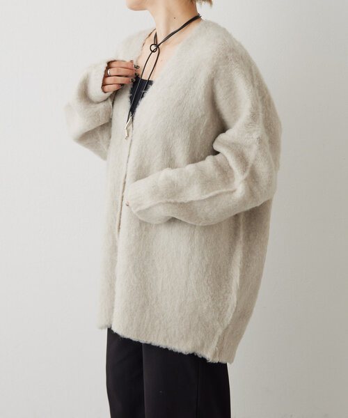 ear PAPILLONNER（イアパピヨネ）の「シャギーニットカーディガン【SUM1 STYLE(スミスタイル)】（カーディガン/ボレロ・レディース・ホワイト/ブルー系その他/グレー・FREE）」の9枚目の写真