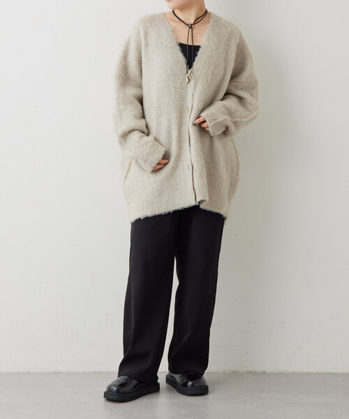 ear PAPILLONNER（イアパピヨネ）の「シャギーニットカーディガン【SUM1 STYLE(スミスタイル)】（カーディガン/ボレロ・レディース・ホワイト/ブルー系その他/グレー・FREE）」の10枚目の写真