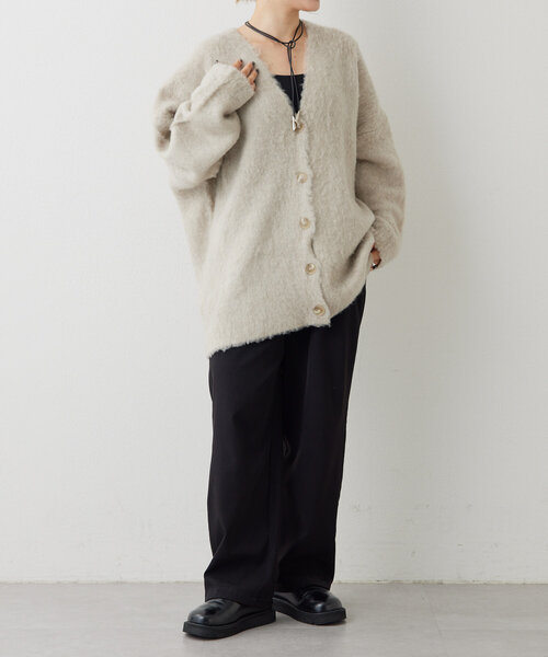 ear PAPILLONNER（イアパピヨネ）の「シャギーニットカーディガン【SUM1 STYLE(スミスタイル)】（カーディガン/ボレロ・レディース・ホワイト/ブルー系その他/グレー・FREE）」の11枚目の写真