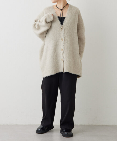 ear PAPILLONNER（イアパピヨネ）の「シャギーニットカーディガン【SUM1 STYLE(スミスタイル)】（カーディガン/ボレロ・レディース・ホワイト/ブルー系その他/グレー・FREE）」の16枚目の写真