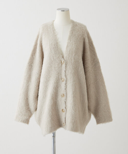 ear PAPILLONNER（イアパピヨネ）の「シャギーニットカーディガン【SUM1 STYLE(スミスタイル)】（カーディガン/ボレロ・レディース・ホワイト/ブルー系その他/グレー・FREE）」の17枚目の写真