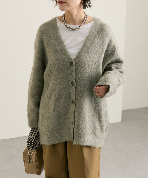 ear PAPILLONNER（イアパピヨネ）の「シャギーニットカーディガン【SUM1 STYLE(スミスタイル)】（カーディガン/ボレロ・レディース・ホワイト/ブルー系その他/グレー・FREE）」の19枚目の写真