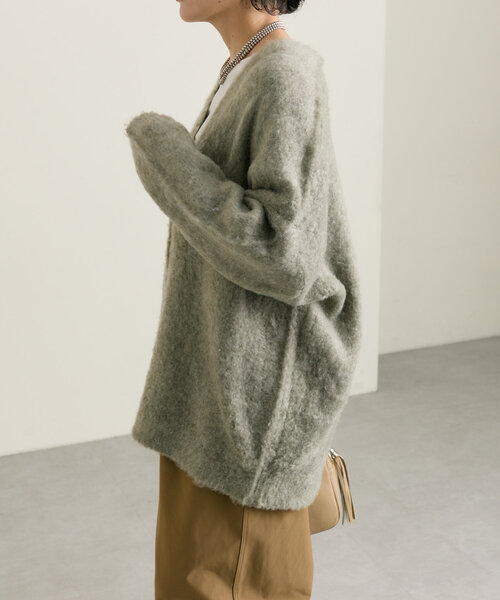 ear PAPILLONNER（イアパピヨネ）の「シャギーニットカーディガン【SUM1 STYLE(スミスタイル)】（カーディガン/ボレロ・レディース・ホワイト/ブルー系その他/グレー・FREE）」の21枚目の写真