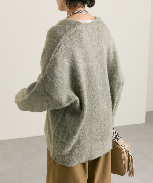 ear PAPILLONNER（イアパピヨネ）の「シャギーニットカーディガン【SUM1 STYLE(スミスタイル)】（カーディガン/ボレロ・レディース・ホワイト/ブルー系その他/グレー・FREE）」の22枚目の写真