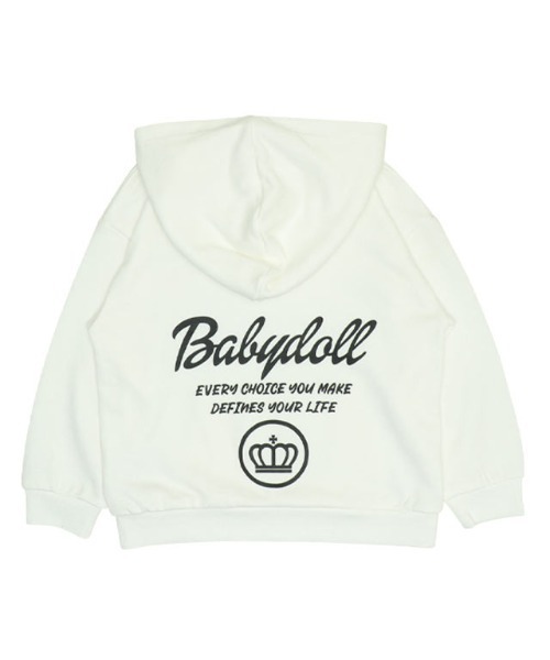 BABYDOLL(ベビードール)の「親子お揃い バックメッセージ パーカー 9933K(パーカー・キッズ・ブラック/ホワイト・80cm/90cm/100cm/110cm/120cm/130cm/140cm/150cm)」の1枚目の写真