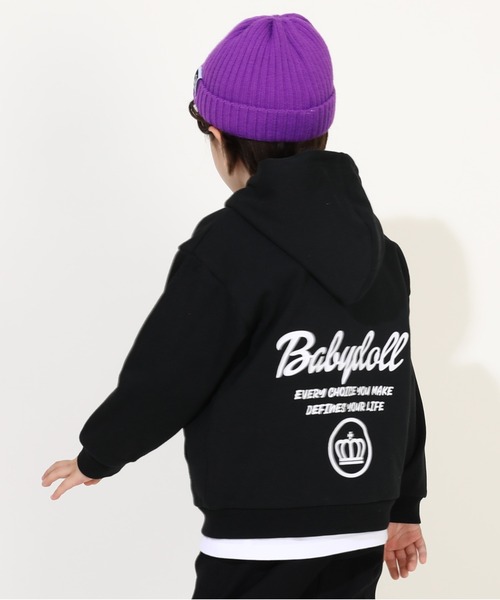 BABYDOLL(ベビードール)の「親子お揃い バックメッセージ パーカー 9933K(パーカー・キッズ・ブラック/ホワイト・80cm/90cm/100cm/110cm/120cm/130cm/140cm/150cm)」の9枚目の写真
