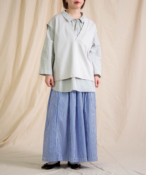 prit プリット コットンリネンダンプ2wayギャザースモック P81515 ナチュラル ファッション 30代 40代 50代ファッション  カジュアル シンプル ベーシック prit-p81515_c.jpg?crop=center&