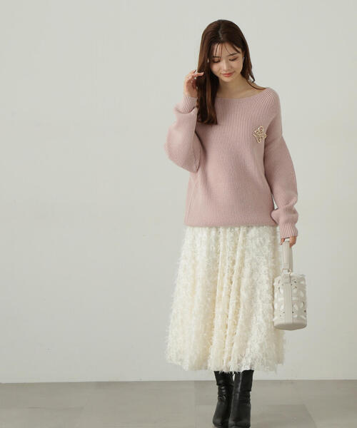 PROPORTION BODY DRESSING（プロポーションボディドレッシング）の「レースアップチュールスカート / 1215120008（スカート・レディース・ホワイト系その他/ブラック・SMALL/MEDIUM）」の4枚目の写真