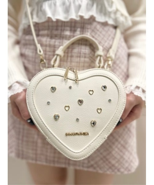 ビジューハート型ショルダーバッグ（ショルダーバッグ