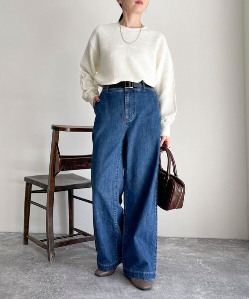 fredy emue（フレディエミュ）の「ブークレーリブプルオーバ（Tシャツ/カットソー・レディース・ライトグレー/オレンジ/オフホワイト/チャコールグレー・38）」の15枚目の写真