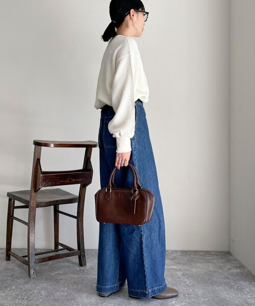 fredy emue（フレディエミュ）の「ブークレーリブプルオーバ（Tシャツ/カットソー・レディース・ライトグレー/オレンジ/オフホワイト/チャコールグレー・38）」の16枚目の写真