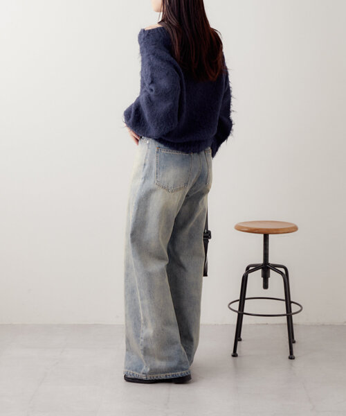 mystic（ミスティック）の「モヘアライクワイドネックニット（ニット/セーター・レディース・レッド/アイボリー/ネイビー・FREE）」の17枚目の写真