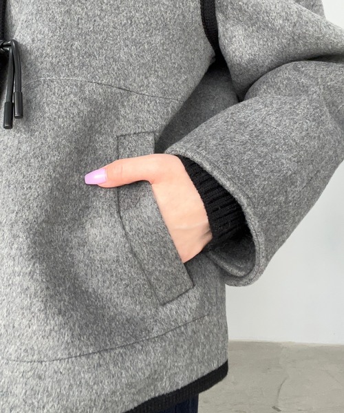 Fano Studios ウール　ジャケット　コート　アウター コート アウター ウール混 ボアカラー ショートジャケット FQ24W094