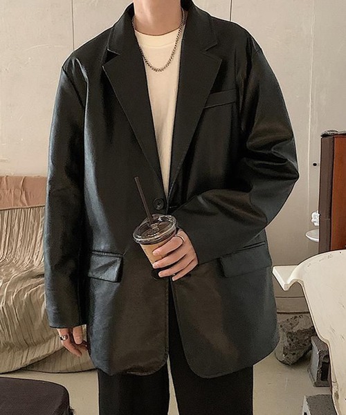 NOWLE（ノウル）の「【NOWLE】ヴィンテージ ライク テーラード ジャケット（テーラードジャケット・メンズ・ブラック・MEDIUM/LARGE）」の3枚目の写真