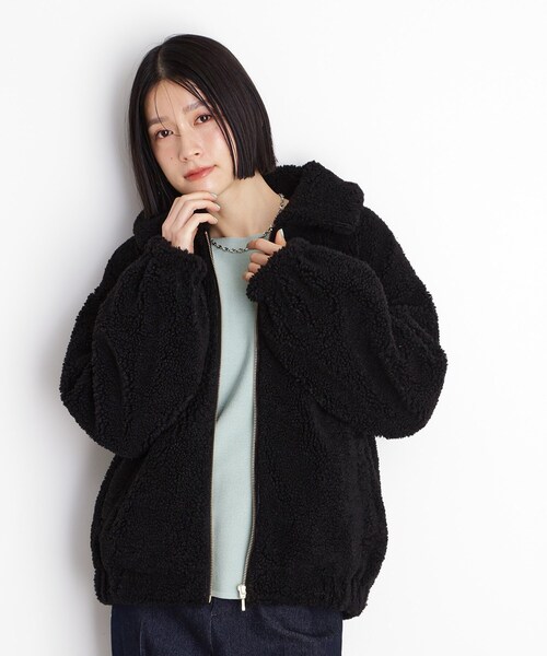 THE SHOP TK (ザ ショップ ティーケー )の「◆【もこもこあたたか】マシュマロボアジップブルゾン(ブルゾン・レディース・ブラック/アイボリー/ブラウン系その他/ブラック系7・12/13)」の5枚目の写真