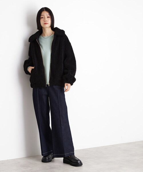 THE SHOP TK (ザ ショップ ティーケー )の「◆【もこもこあたたか】マシュマロボアジップブルゾン(ブルゾン・レディース・ブラック/アイボリー/ブラウン系その他/ブラック系7・12/13)」の7枚目の写真