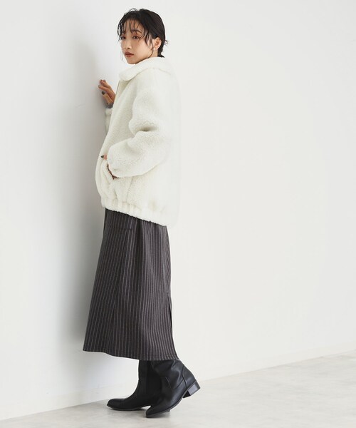THE SHOP TK (ザ ショップ ティーケー )の「◆【もこもこあたたか】マシュマロボアジップブルゾン(ブルゾン・レディース・ブラック/アイボリー/ブラウン系その他/ブラック系7・12/13)」の10枚目の写真