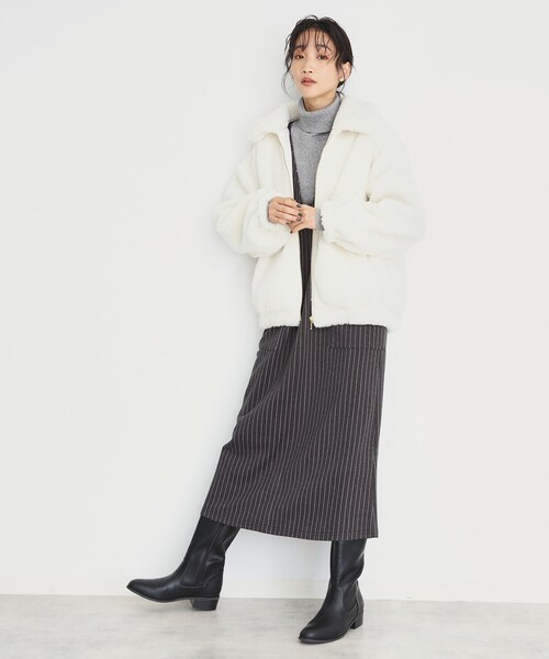 THE SHOP TK (ザ ショップ ティーケー )の「◆【もこもこあたたか】マシュマロボアジップブルゾン(ブルゾン・レディース・ブラック/アイボリー/ブラウン系その他/ブラック系7・12/13)」の11枚目の写真