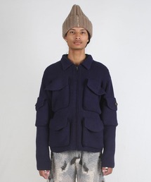 grapevine by k3(O[voCoCP[X[)STRIPE CHUNKY JACKET(u])