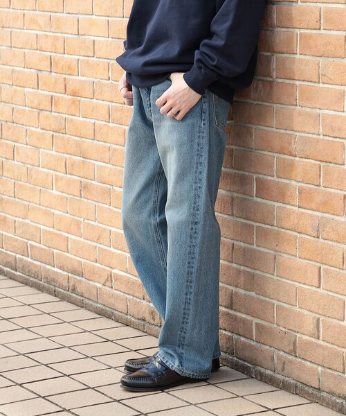 BEAMS HEART(ビームスハート)の「ルーズ ストレート デニム パンツ(デニムパンツ・メンズ・ブラック/インディゴブルー・SMALL/LARGE/MEDIUM)」の2枚目の写真