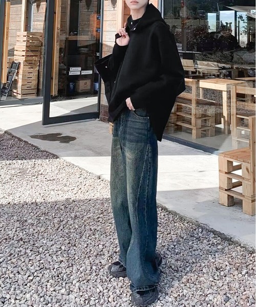 JOHNNY WOLF（ジョニーウルフ）の「ALDEBARAN ヴィンテージライク ワイドストレート デニムパンツ（デニムパンツ・メンズ・ブルー/ブラック・M/L/XL）」の8枚目の写真