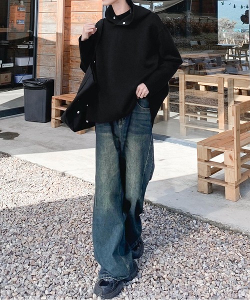 JOHNNY WOLF（ジョニーウルフ）の「ALDEBARAN ヴィンテージライク ワイドストレート デニムパンツ（デニムパンツ・メンズ・ブルー/ブラック・M/L/XL）」の10枚目の写真