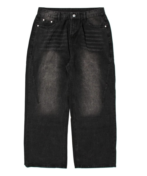 JOHNNY WOLF（ジョニーウルフ）の「ALDEBARAN ヴィンテージライク ワイドストレート デニムパンツ（デニムパンツ・メンズ・ブルー/ブラック・M/L/XL）」の12枚目の写真