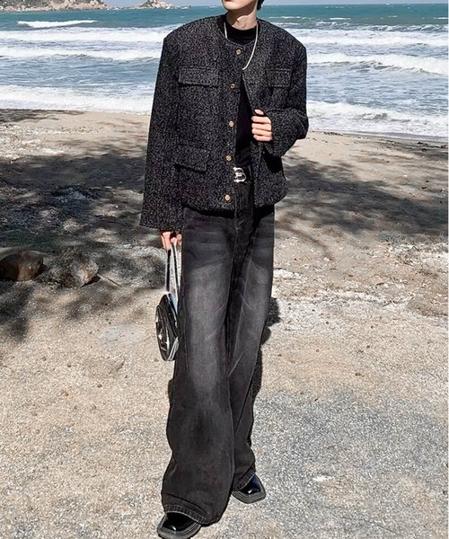 JOHNNY WOLF（ジョニーウルフ）の「ALDEBARAN ヴィンテージライク ワイドストレート デニムパンツ（デニムパンツ・メンズ・ブルー/ブラック・M/L/XL）」の18枚目の写真