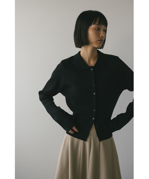 STYLEMIXER(スタイルミキサー)の「シェイプボタンニットポロ(ニット/セーター・レディース・ホワイト/レッド/ブラック/カーキ・FREE)」の13枚目の写真