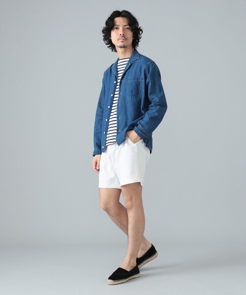 最終価格けんたさん着用 BEAMS ANTI VINTAGE 長袖シャツ 別注】ALESSANDRO GHERARDI / リネンコットン デニム オープン