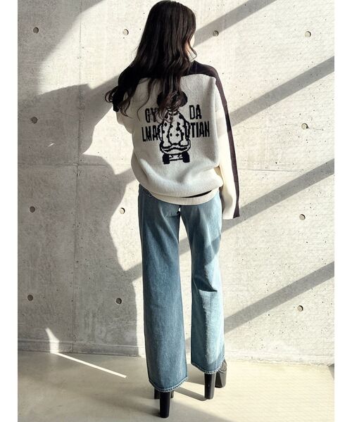 GYDA（ジェイダ）の「GYDALMATIAN BICOLORニットトップス（ニット/セーター・レディース・ピンク/ライトイエロー/チャコールグレー/オフホワイト・FREE）」の12枚目の写真