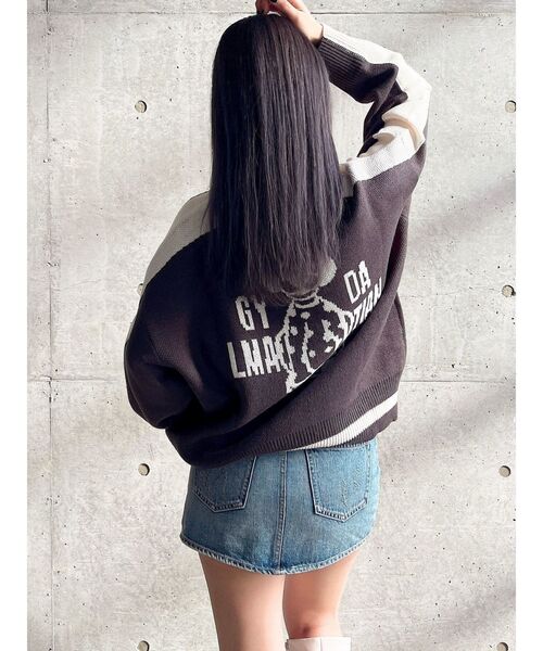 GYDA（ジェイダ）の「GYDALMATIAN BICOLORニットトップス（ニット/セーター・レディース・ピンク/ライトイエロー/チャコールグレー/オフホワイト・FREE）」の13枚目の写真