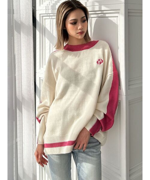 GYDA（ジェイダ）の「GYDALMATIAN BICOLORニットトップス（ニット/セーター・レディース・ピンク/ライトイエロー/チャコールグレー/オフホワイト・FREE）」の20枚目の写真