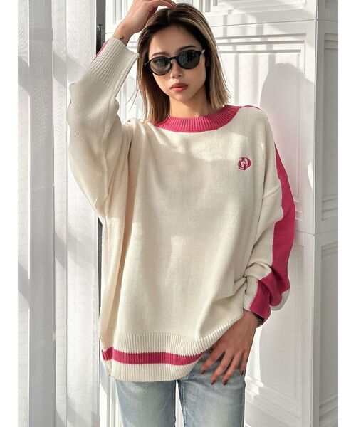 GYDA（ジェイダ）の「GYDALMATIAN BICOLORニットトップス（ニット/セーター・レディース・ピンク/ライトイエロー/チャコールグレー/オフホワイト・FREE）」の21枚目の写真