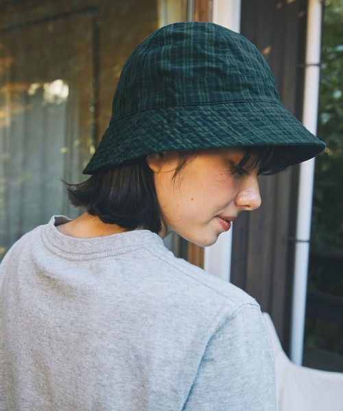 ハンドメイド 刺繍生地×手織り生地のドロストハット ハンドメイド 刺繍