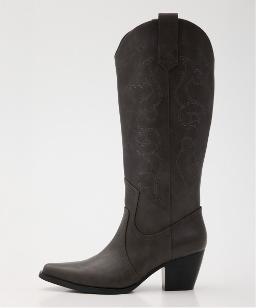 rienda（リエンダ）の「ロングウエスタンブーツ  靴（ブーツ・レディース・アイボリー/ダークグレー・SMALL/MEDIUM/LARGE）」の18枚目の写真