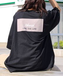 【NANGA×GLOSTER】別注 ボックスロゴ バックプリント ラグランTシャツ