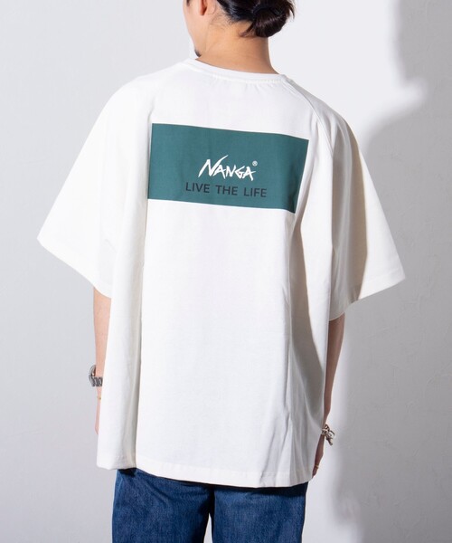 NANGA×GLOSTER】別注 ボックスロゴ バックプリント ラグランT