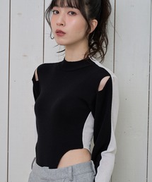 tシャツ 「Nora Lily」「elle」Design Cut L/S Henry Top レディース セール】【Nora Lily】「elle」Design Cut L/S Henry Top（T