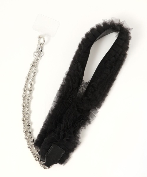 LEPSIM(レプシィム)の「チュール*メタルスマホストラップ 283777(スマホグッズ・レディース・グレー/ブラック・ONE SIZE)」の8枚目の写真