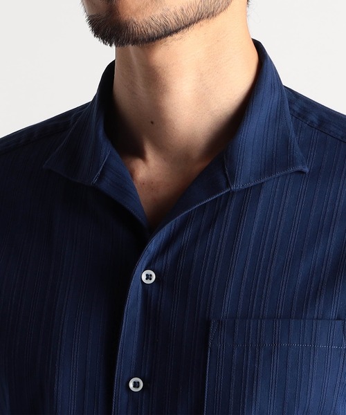 NICOLE CLUB FOR MEN(ニコルクラブフォーメン)の「リバーシブルドビー 7分袖スタンドカラーシャツ(シャツ/ブラウス・メンズ・ミント/ブルー/オフホワイト/ピンク系・X-LARGE/LARGE/MEDIUM/XX-LARGE)」の6枚目の写真