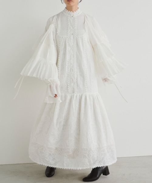 【AUBREY】コットンレースティアードワンピース AUBREY】コットンレースティアードワンピース AUBREY】コットン